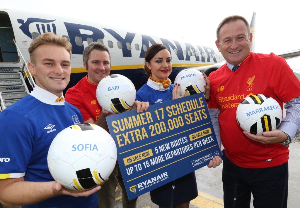 Ryanair launches its Liverpool summer 2017 schedule with 5 new destinations