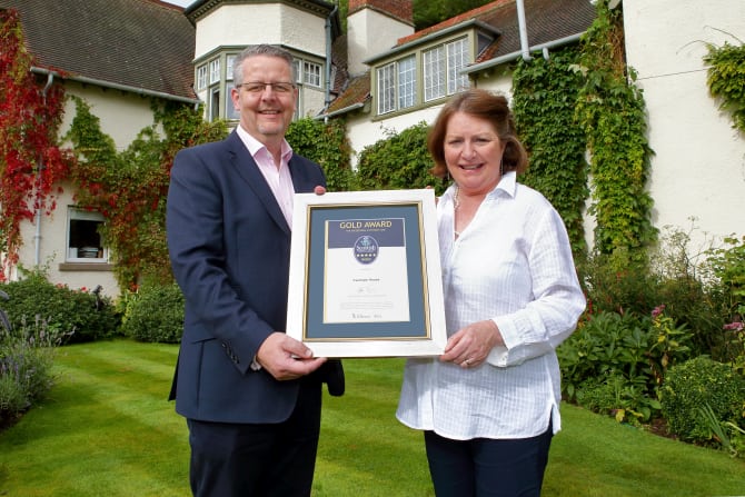VisitScotland Regional Director Doug Wilson with Sheila Robson from Fauhope Country House B&B in Gattonside, Melrose