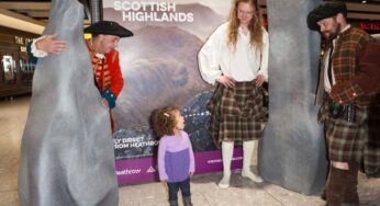 Scottish highlands icons at Heathrow’s Terminal Five as part of partnership activity between VisitScotland and Heathrow