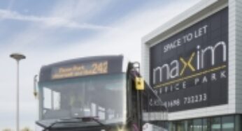 Local bus links by First Glasgow for the growing business community at Maxim Office Park