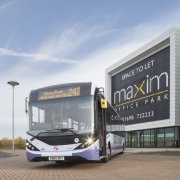 Local bus links by First Glasgow for the growing business community at Maxim Office Park