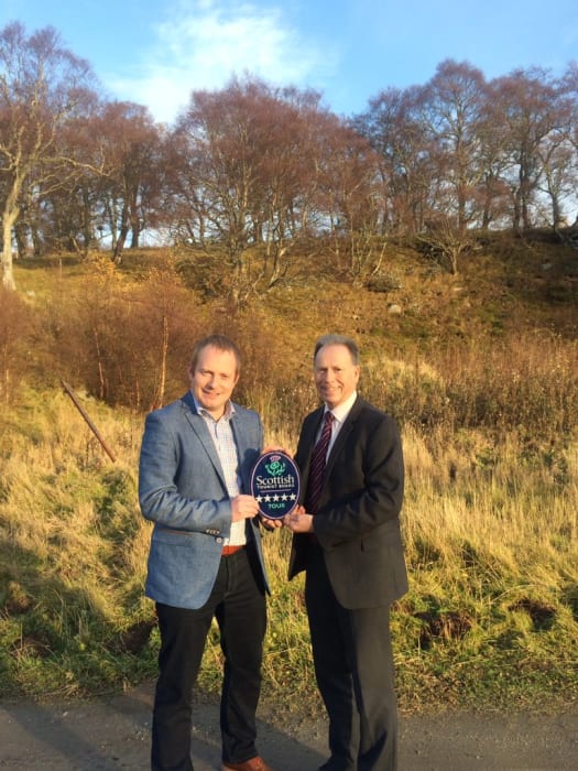 Gordon Pearson, owner of WOW Scotland Tours is pictured with Scott Armstrong, VisitScotland Regional Partnerships Director