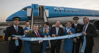 London City Airport welcomes KLM’s inaugural flight from Amsterdam