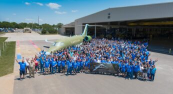 Textron Aviation rolled out the first production unit of the Cessna Citation Longitude