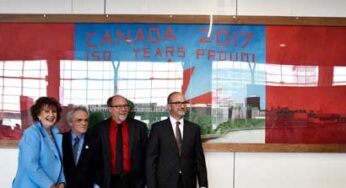 Calgary Airport Authority hosts art piece ‘Canadian Pride’ by artist Ted Flower to raise funds for local food banks in Alberta