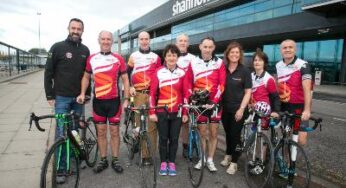 Shannon Airport staff and friends braved strong winds for the 110km charity cycle