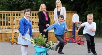 Bangor Primary School receives support from Belfast City Airport’s Community Fund for its new eco playground