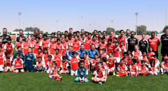 Arsenal players set the stage for an exciting third term of the Arsenal Soccer School Dubai training programme