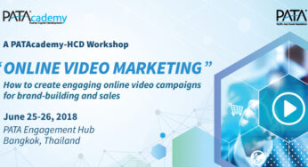 PATA to hold two-day workshop on How to create engaging online video campaigns for brand-building and sales on June 25-26, 2018