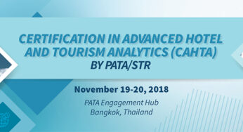 PATA and STR to host “Certification in Advanced Hotel and Tourism Analytics (CAHTA) by PATA/STR” training programme