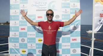 Australian Josh Kerr won the opening round single-fin division at the 2018 Four Seasons Maldives Surfing Champions Trophy