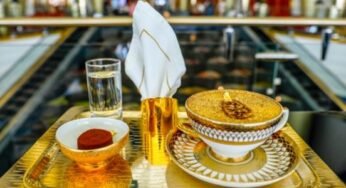 Burj Al Arab creates The Ultimate Gold Cappuccino served at Sahn Eddar lounge