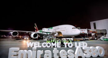 Emirates debuts its iconic double decker aircraft A380 in St. Petersburg