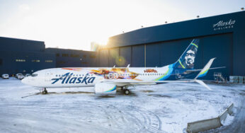 Alaska Airlines unveiled a special-edition plane today, featuring Marvel Studios’ first female Super Hero lead