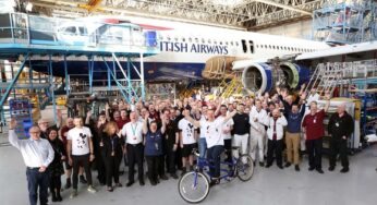 World champion cyclist Sir Chris Hoy helped boost funds for British Airways’ Flying Start charity initiative in support of Comic Relief