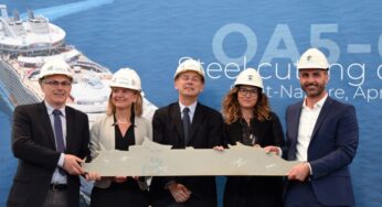 Royal Caribbean International celebrated the steel cutting of a fifth Oasis Class ship, scheduled to be delivered in 2021