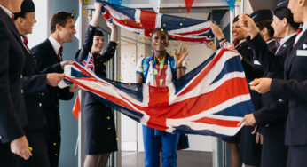 British Airways welcomed British Athletics home after their historic wins in Doha