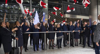 British Airways’ choir wowed customers flying home for Christmas with a spontaneous performance at London Heathrow