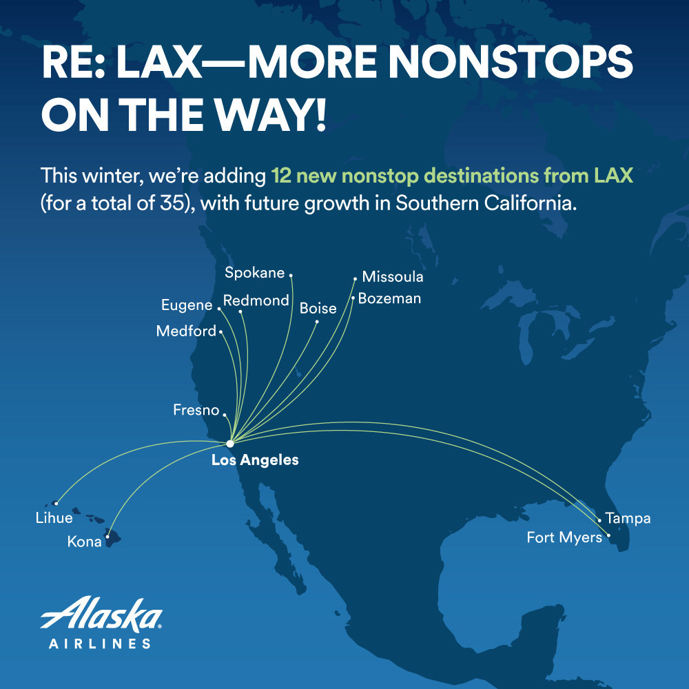 Travel PR News | Alaska Airlines announces total of 12 new routes from