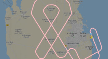 Qatar Airways marks Breast Cancer Awareness Month by drawing the iconic breast cancer ribbon in the sky