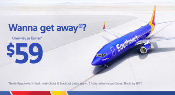 Wanna Get Away® campaign by Southwest Airlines begins with fares as low as $59 one-way for a fall getaway