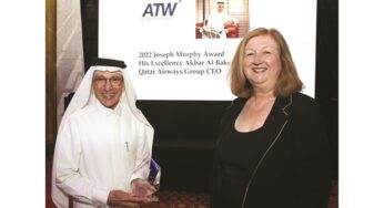 H.E. Mr. Akbar Al Baker, Qatar Airways Group Chief Executive, recognized for his global influence on the aviation industry with 2022 Joseph Murphy Award