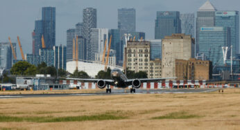 Embraer’s latest aircraft E195-E2 lands at London City Airport (LCY)