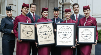 Qatar Airways honored with Airline of the Year, World’s Best Business Class, World’s Best Business Class Lounge Dining, and Best Airline in the Middle East awards at the 2022 Skytrax awards