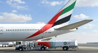 Emirates leads the way in sustainable aviation with successful ground testing using 100% SAF, preparing for experimental flight