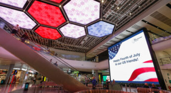 Manchester Airport’s Terminal Two Shines in Red, White, and Blue as Passengers Depart for Independence Day Celebrations in the United States