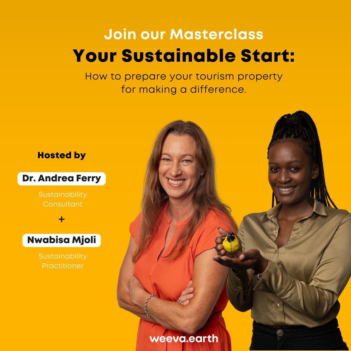 Save your spot for our free Sustainability Masterclass.Join our hosts, Dr. Andrea Ferry and Nwabisa Mjoli, for an interactive session and learn how you can set up your tourism property to make a difference. Click the link below to register: https://lnkd.in/e9fpg-nv 