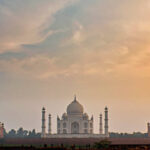 Taj Mahal, the new seven wonders of the world in Agra city, India.